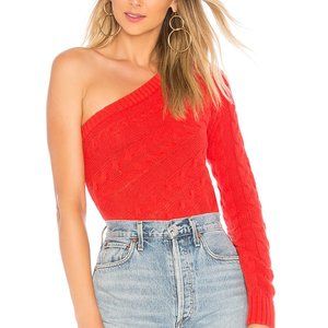LOVERS + FRIENDS RED ONE SLEEVE KNIT SWEATER